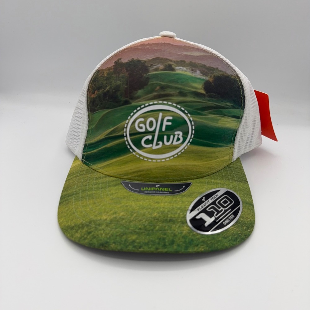 RARE Yupoong 110 Flexfit Hat Unisex OSFA Golf Club Sample Mesh Trucker Hat NWT